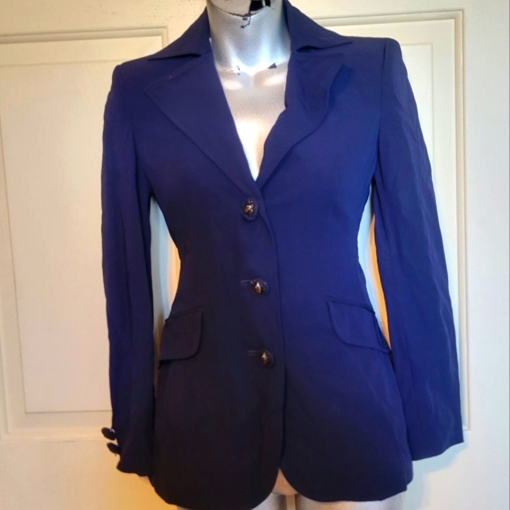 Cheap and Chic by moschino  rare navy blue  blazer Vintage 70s 80s